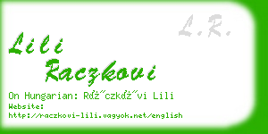 lili raczkovi business card